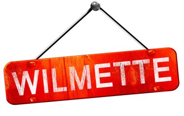 Wilmette, 3d render, işareti asılı kırmızı