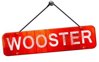 Wooster, 3d render, işareti asılı kırmızı