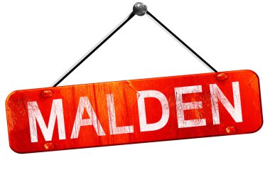 Malden, 3d render, işareti asılı kırmızı