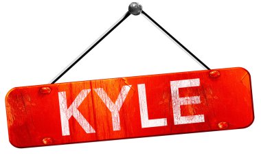 Kyle, 3d render, işareti asılı kırmızı