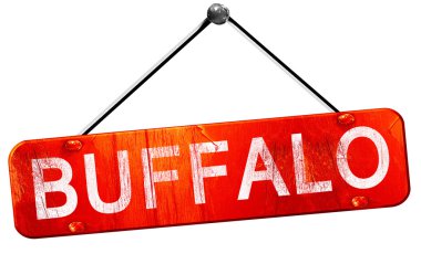 bufalo, 3d render, işareti asılı kırmızı