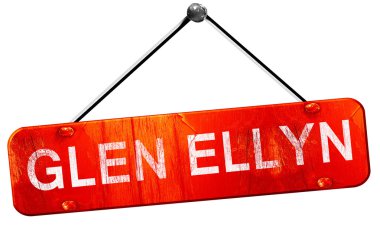 Glen ellyn, 3d render, işareti asılı kırmızı