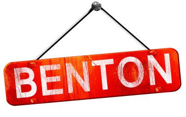 Benton, 3d render, işareti asılı kırmızı