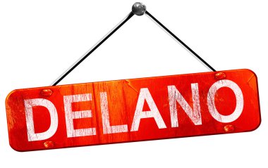 Delano, 3d render, işareti asılı kırmızı