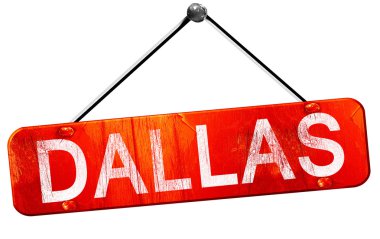 Dallas, 3d render, işareti asılı kırmızı