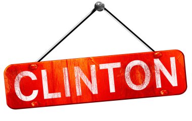 Clinton, 3d render, işareti asılı kırmızı