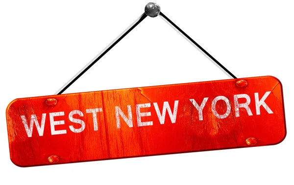 West new york, 3D-rendering, een rode opknoping sign — Stockfoto