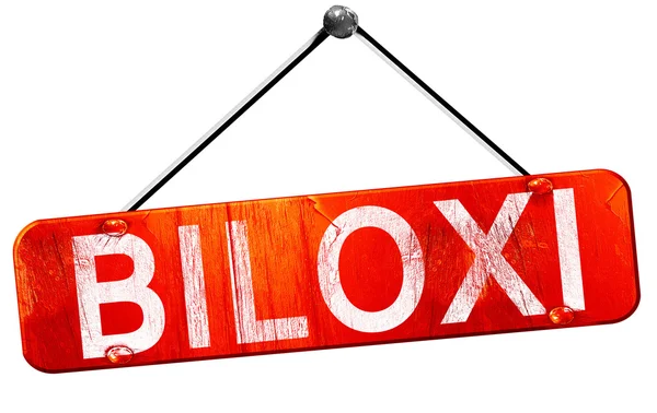 Biloxi, renderowania 3d, czerwony wisi znak — Zdjęcie stockowe