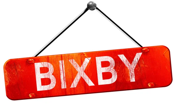 Bixby, 3d render, işareti asılı kırmızı