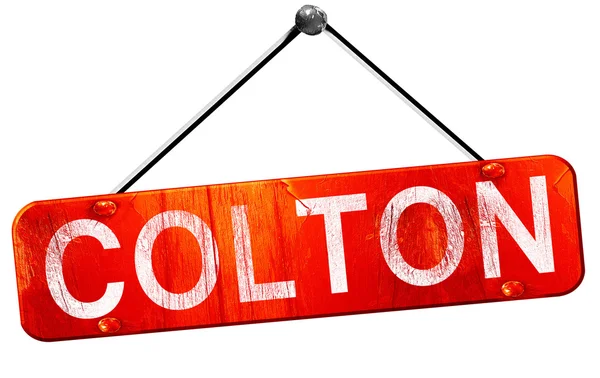 Colton, 3d render, işareti asılı kırmızı