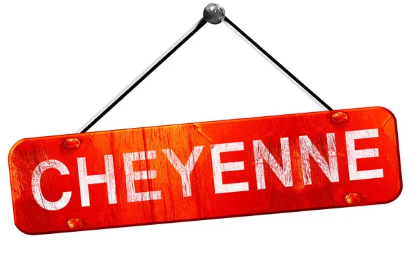 Cheyenne, 3d render, işareti asılı kırmızı