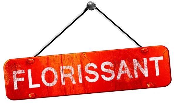 Florissant, 3d render, işareti asılı kırmızı