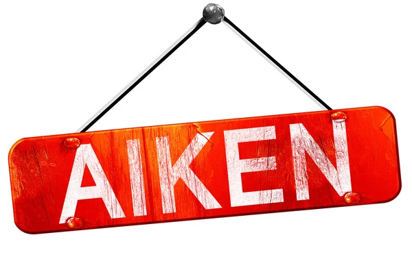 Aiken, 3d render, işareti asılı kırmızı