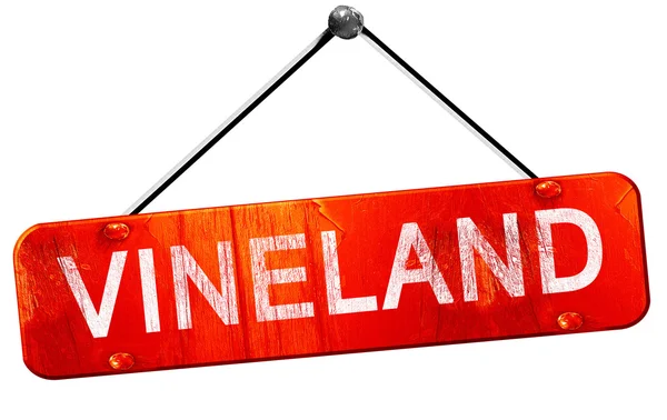 Vineland, 3D rendering, a red hanging sign — Stock Photo, Image