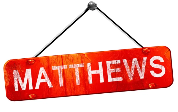 Matthews, 3d render, işareti asılı kırmızı