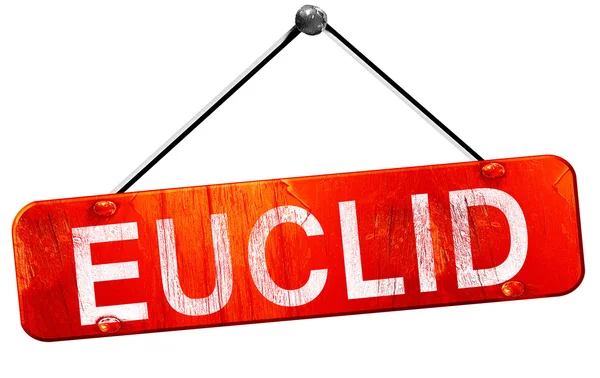Euklid, 3D-Darstellung, ein rotes Hängeschild — Stockfoto