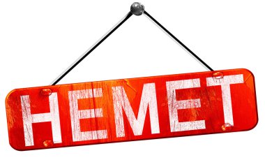 Hemet, 3d render, işareti asılı kırmızı