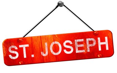 St joseph, 3d render, işareti asılı kırmızı