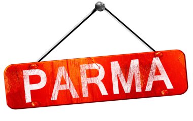 Parma, 3d render, işareti asılı kırmızı