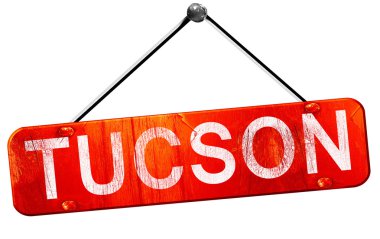 Tucson, 3d render, işareti asılı kırmızı