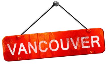 Vancouver, 3d render, işareti asılı kırmızı
