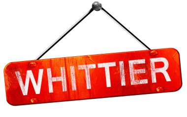 Whittier, 3d render, işareti asılı kırmızı