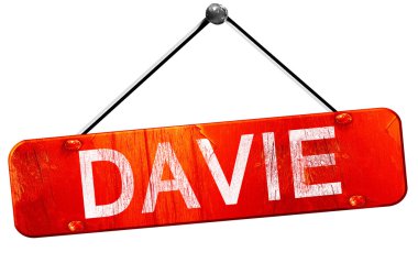 Davie, 3d render, işareti asılı kırmızı