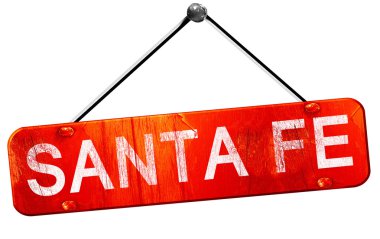 Santa fe, 3d render, işareti asılı kırmızı