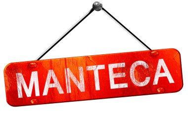 Manteca, 3d render, işareti asılı kırmızı