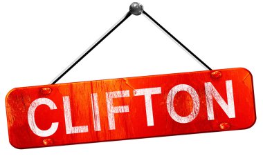 Clifton, 3d render, işareti asılı kırmızı