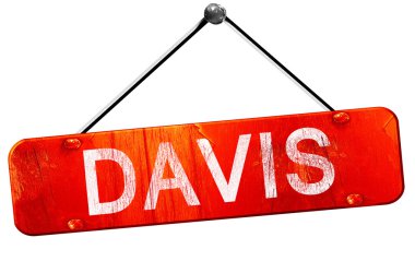 Davis, 3d render, işareti asılı kırmızı