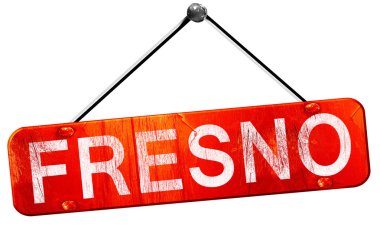Fresno, 3d render, işareti asılı kırmızı