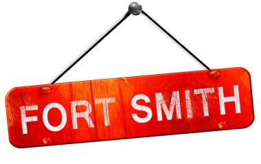 Fort smith, 3d render, işareti asılı kırmızı