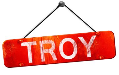Troy, 3d render, işareti asılı kırmızı