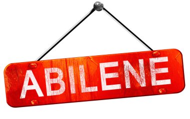 Abilene, 3d render, işareti asılı kırmızı