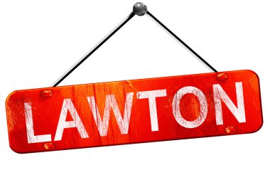 Lawton, 3d render, işareti asılı kırmızı