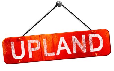 Upland, 3d render, işareti asılı kırmızı