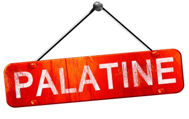 Palatine, 3d render, işareti asılı kırmızı