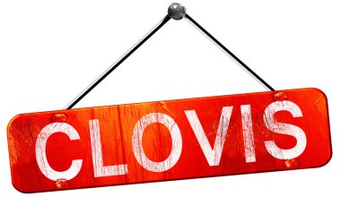 Clovis, 3d render, işareti asılı kırmızı