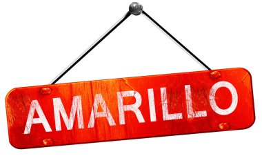 Amarillo, 3d render, işareti asılı kırmızı