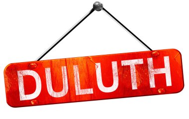 Duluth, 3d render, işareti asılı kırmızı