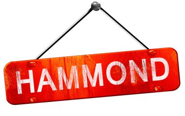 Hammond, 3d render, işareti asılı kırmızı