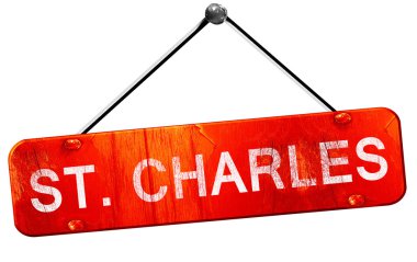 St. charles, 3d render, işareti asılı kırmızı