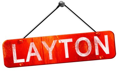 Layton, 3d render, işareti asılı kırmızı