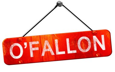 Ofallon, 3d render, işareti asılı kırmızı