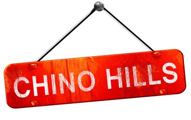Chino hills, 3d render, işareti asılı kırmızı