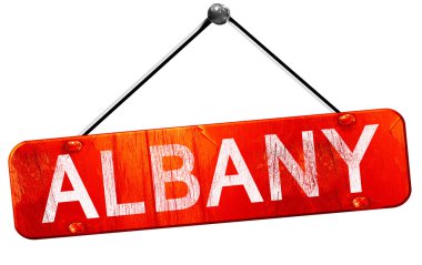 Albany, 3d render, işareti asılı kırmızı