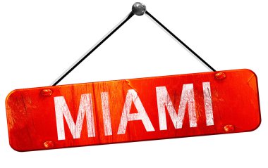 Miami, 3d render, işareti asılı kırmızı