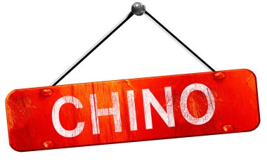 Chino, 3d render, işareti asılı kırmızı