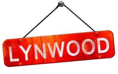 Lynwood, 3d render, işareti asılı kırmızı